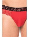 String rouge en dentelle délicate 