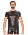 T-shirt simili cuir noir
