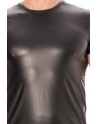 T-shirt simili cuir noir
