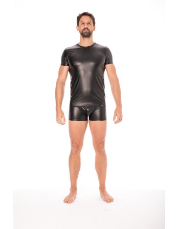 T-shirt simili cuir noir