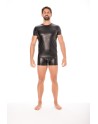 T-shirt simili cuir noir