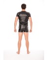T-shirt simili cuir noir