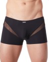 Boxer noir sexy avec fine résille en V