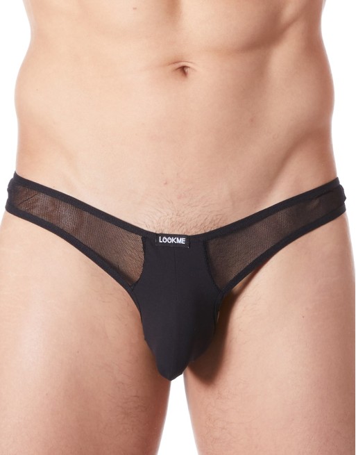 String noir sexy avec fine résille