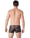 Boxer noir en fine dentelle avec légère transparence