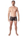 Boxer noir en fine dentelle avec légère transparence