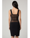 Robe sensuelle et habillée avec maille transparente noire