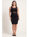 Robe sensuelle et habillée avec maille transparente noire
