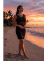 Robe sensuelle et habillée avec maille transparente noire