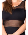 Robe sensuelle et habillée avec maille transparente noire