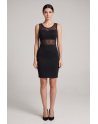 Robe sensuelle et habillée avec maille transparente noire