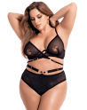 Ensemble 3 pièces grande taille avec accessoires dorés noir - Mapalé