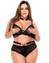 Ensemble 3 pièces grande taille avec accessoires dorés noir - Mapalé