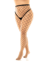 Collant grande taille large maille noire