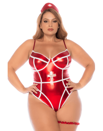 Costume sexy infirmière grande taille 3 pièces 