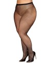 Collant résille grande taille fine maille noir 