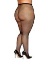 Collant résille grande taille fine maille noir 