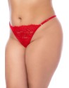 Nuisette courte grande taille rouge et string