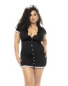 Costume soubrette 3 pièces grande taille , robe, tablier et coiffe 