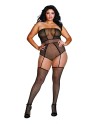 Combinaison bodystocking grande taille résille fantaisie 