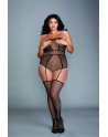 Combinaison bodystocking grande taille résille fantaisie 