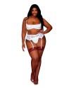 Soutien-gorge, grande taille, Demi-seins à armatures en dentelle blanche 