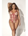 Body String, grande taille, chair et rouge 