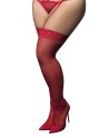 Bas nylon rouges autofixants, grande taille, jarretières dentelle 