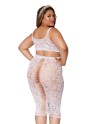 Ensemble 2 pièces grande taille, brassière résille fantaisie et jupe longue assorti 