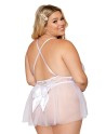 Body grande taille dentelle blanc avec tulle amovible 