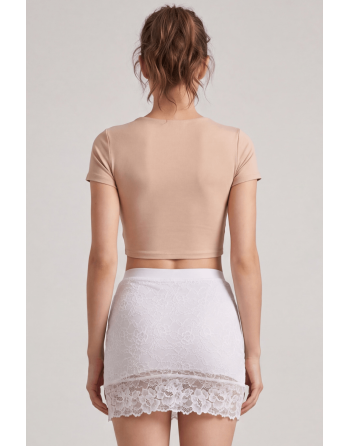 Jupe courte blanche Camélia