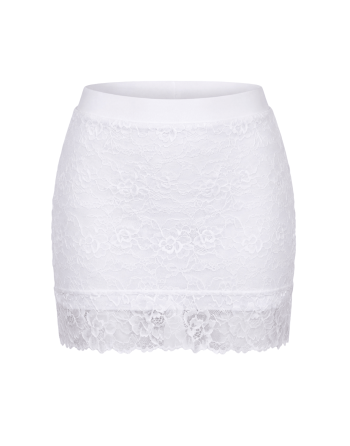 Jupe courte blanche Camélia
