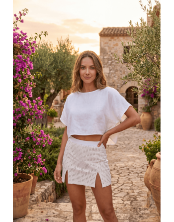 Jupe courte blanche Cassandra