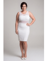 Robe sensuelle et habillée avec maille transparente blanche