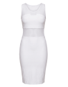 Robe sensuelle et habillée avec maille transparente blanche