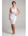 Robe sensuelle et habillée avec maille transparente blanche