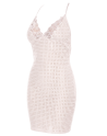 Robe blanche simili cuir et dentelle Sophia