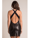 Robe noire simili cuir Margot
