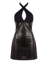 Robe noire simili cuir Margot