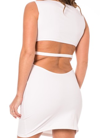 Robe blanche large décollectée Olivia