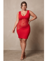 Robe rouge large décollectée Olivia