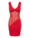 Robe rouge large décollectée Olivia