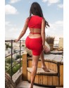 Robe rouge large décollectée Olivia