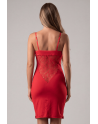 Robe décollectée rouge Emilia