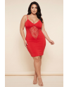 Robe décollectée rouge Emilia
