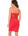 Robe décollectée rouge Emilia