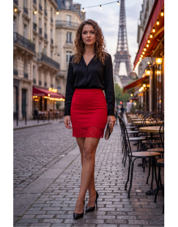 Jupe courte rouge Marina