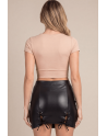Jupe courte simili cuir noir Paula