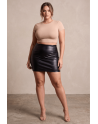 Jupe courte simili cuir noir Paula