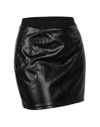 Jupe courte simili cuir noir Paula